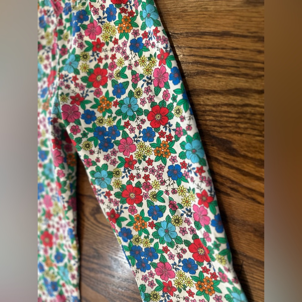 Mini Boden Fun Leggings Vibrant Blue Floral NWOT 7/8 - Picture 2 of 11